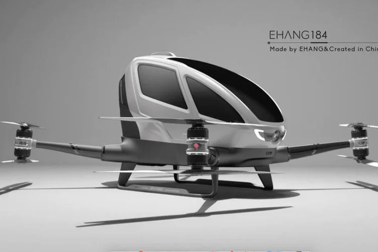 Ehang: drone da empresa pode levar um passageiro e viaja a até 100 km/h (Diculgação/Ehang)