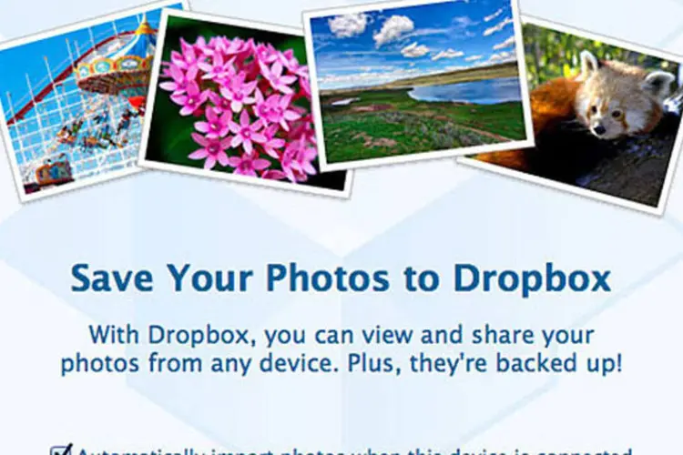 O recurso de upload automático de fotos do Dropbox ainda está em fase de testes (Reprodução)