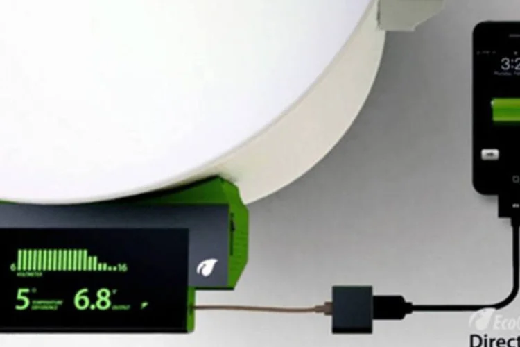 O EcoCharge usa módulos de um gerador termoelétrico para carregar os aparelhos (Divulgação)