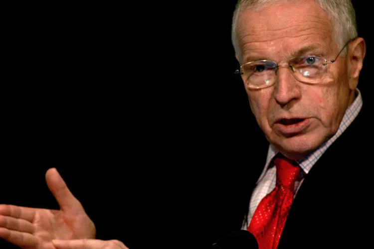 Edmund Phelps, vencedor do Prêmio Nobel, fala em encontro anual de economistas em Washington (Dennis Brack)