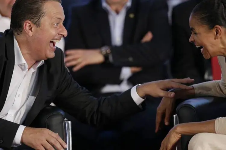 
	Eduardo Campos e Marina Silva durante evento do PSB para anunciar a chapa presidencial
 (Ueslei Marcelino/Reuters)