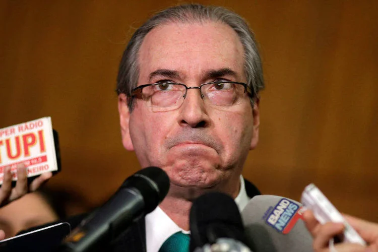 
	Eduardo Cunha: no total, 450 deputados votaram para que Cunha fosse cassado e apenas 10 votaram contra o processo
 (Ueslei Marcelino/Reuters)