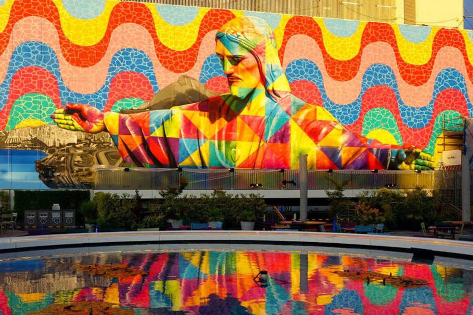 Mural de Kobra em Tóquio: artista vai bater o próprio recorde de maior grafite do mundo (Reprodução / Facebook Eduardo Kobra)