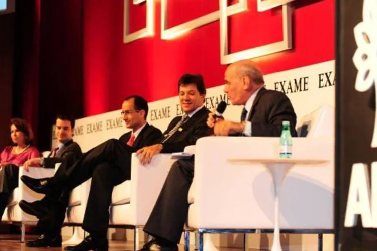Maria Helena, Ioschpe, Odebrecht, Haddad e Ricardo Boechat (mediador) (Alexandre Battibugli/EXAME)