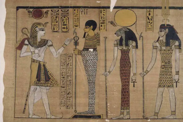 
	Representa&ccedil;&atilde;o em papiro do reinado do fara&oacute; Rams&eacute;s II: nos papiros se reflete o estilo de vida dos cidad&atilde;os na antiguidade, seus direitos e obriga&ccedil;&otilde;es
 (AFP)