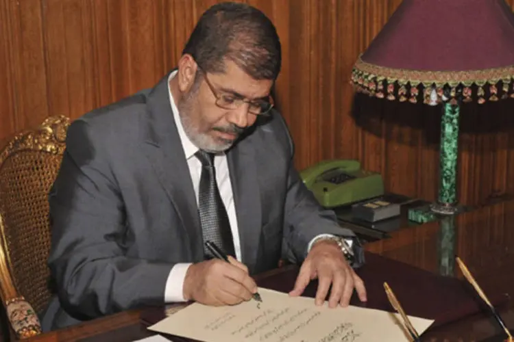 
	Presidente eg&iacute;pcio Mohamed Mursi: ele trocou nove minist&eacute;rios de seu governo antes de vir ao Brasil
 (REUTERS)