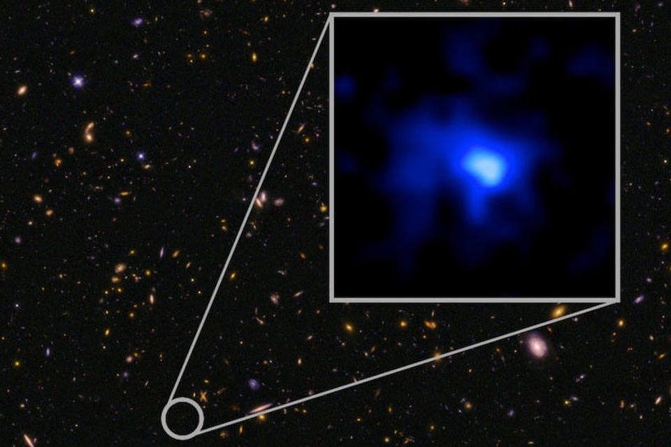 Este brilho azul é a galáxia mais distante da Terra já vista