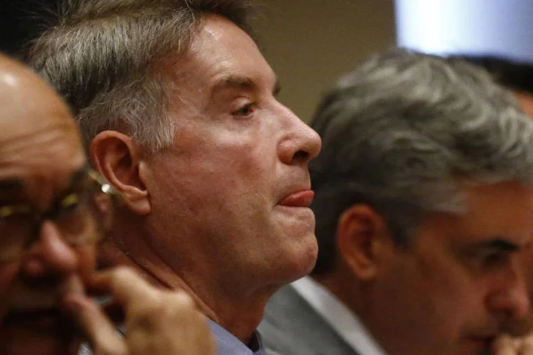Eike Batista durante a primeira audiência do caso em que é acusado de crimes contra o mercado de capitais (Ricardo Moraes/Reuters)