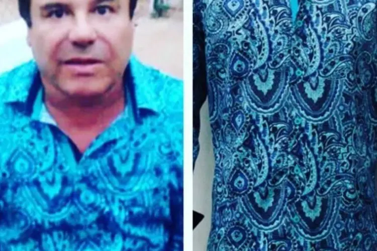 
	Camisa do &quot;El Chapo&quot;: a marca Barabas, varejista de moda masculina de Los Angeles, notou certa peculiaridade no look do mexicano
 (Reprodução/Instagram)
