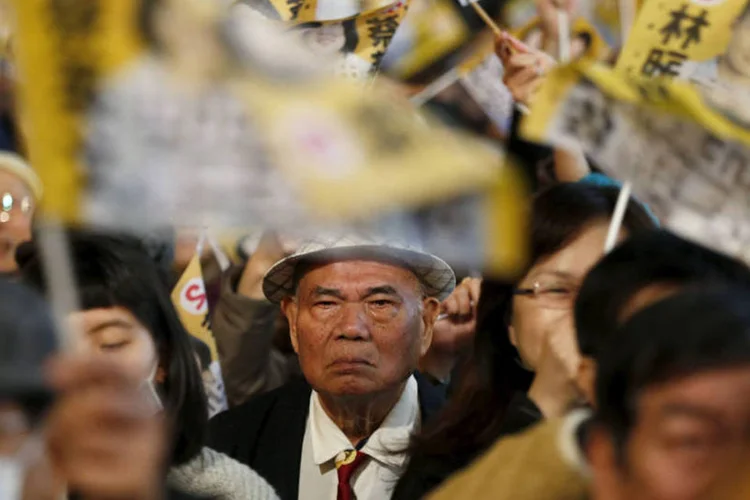 
	Taiwan: o PDP espera aproveitar a insatisfa&ccedil;&atilde;o dos eleitores para conquistar tamb&eacute;m e, pela 1&ordf; vez, a maioria dos 113 lugares do Parlamento
 (Olivia Harris / Reuters)
