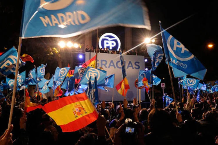 
	Elei&ccedil;&otilde;es: durante 15 dias, l&iacute;deres do conservador Partido Popular, PSOE (socialista), Unidos Podemos (esquerda) e Ciudadanos (liberal) ir&atilde;o mobilizar seu eleitorado
 (Getty Images)