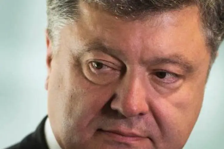 O milionário Petro Poroshenko, candidato às eleições ucranianas: "para os terroristas é preciso encontrar o idioma que entendem, e é o da força" (Odd Andersen/AFP)