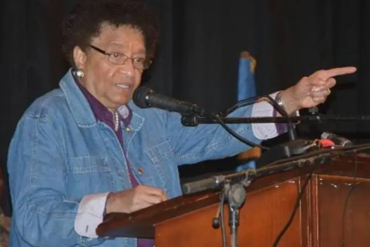 A presidente da Libéria, Ellen Sirleaf: "minha mensagem aos liberianos é simples: estamos contra-atacando" (Zoom Dosso/AFP)