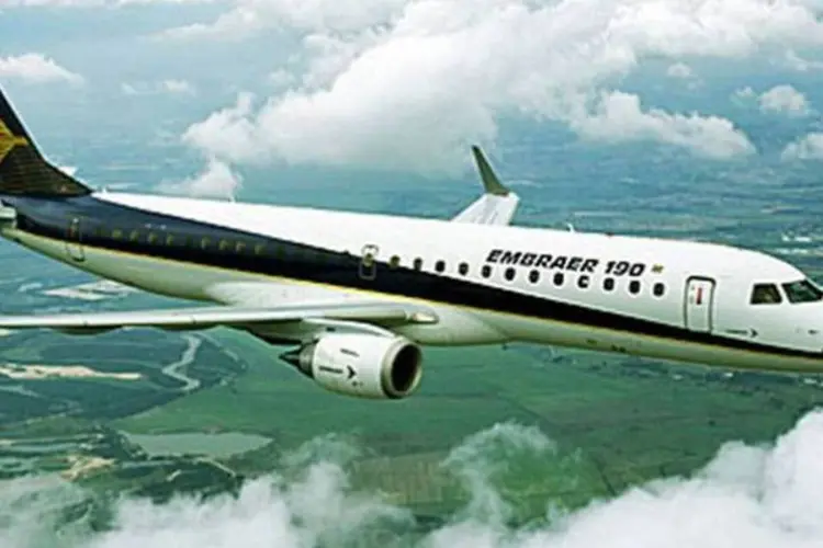 
	E190: a empresa est&aacute; adquirindo o E190 por meio de um contrato de arrendamento de terceiros
 (Embraer/Divulgação)