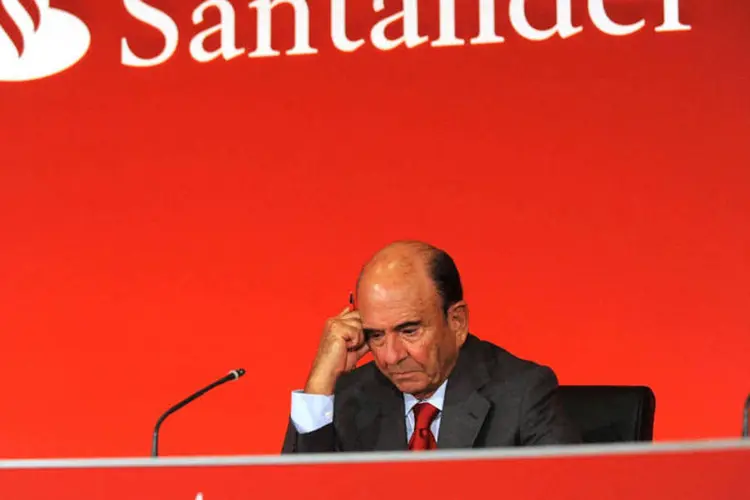 Emilio Botín, presidente do Conselho do Santander, durante coletiva de imprensa em Madri (Denis Doyle/Bloomberg)