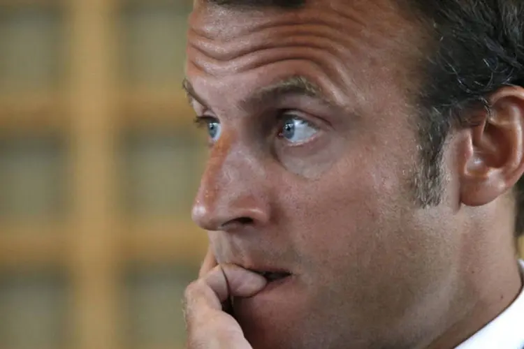 Emmanuel Macron: mídia russa acusou Macron, um ex-banqueiro de investimento, de ser um agente do "grande sistema bancário americano" (Charles Platiau/Reuters)