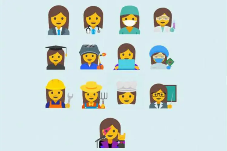 
	Emojis feministas do Google: se o teclado for aprovado, voc&ecirc; vai poder escolher entre um trabalhador ou uma trabalhadora, para cada uma das profiss&otilde;es
 (Divulgação/ Google)
