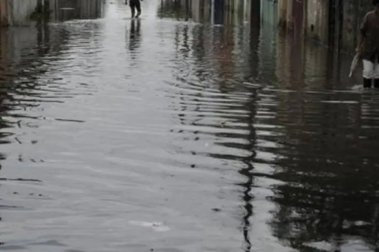 Volume médio de chuvas nas cidades que compõem o litoral paraibano chegou a 250 milímetros em 48 horas (Alejandro Pagni/AFP)