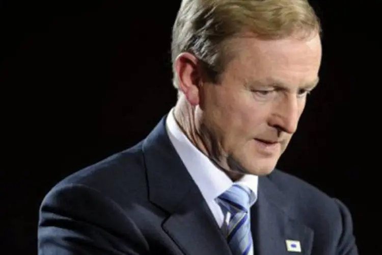 O primeiro-ministro irlandês, Enda Kenny: a Irlanda aprovou em novembro de 2010 um plano de ajuda de 85 bilhões de euros com a União Europeia e o FMI  (John Thys/AFP)