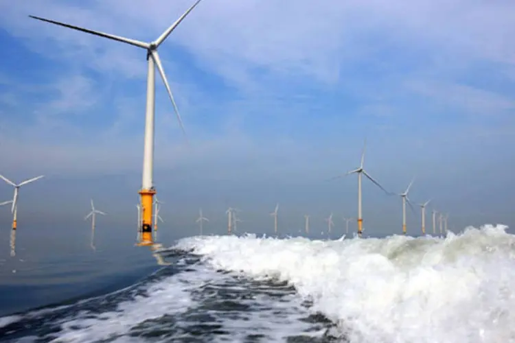 A União Européia tem 1.136 turbinas. em alto-mar