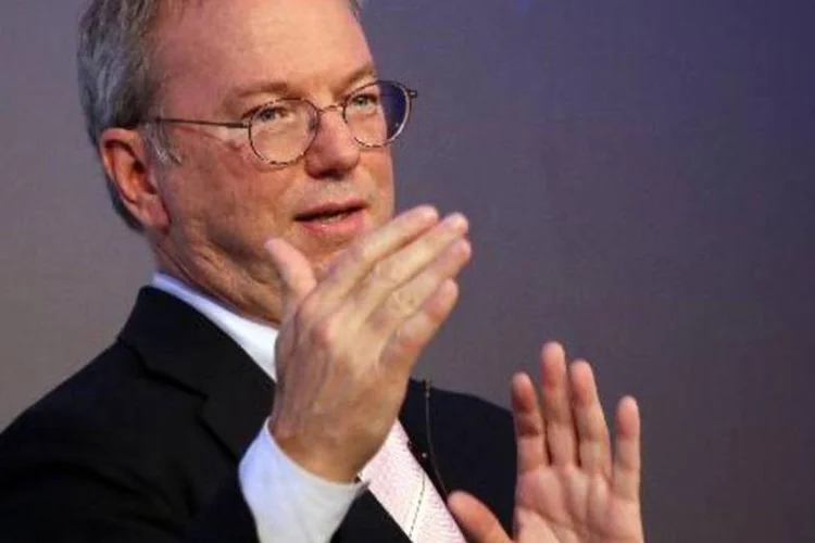 Eric Schmidt, presidente do Google: empresa lançou uma atualização para o sistema operacional Android (Stephanie Pilick/AFP)