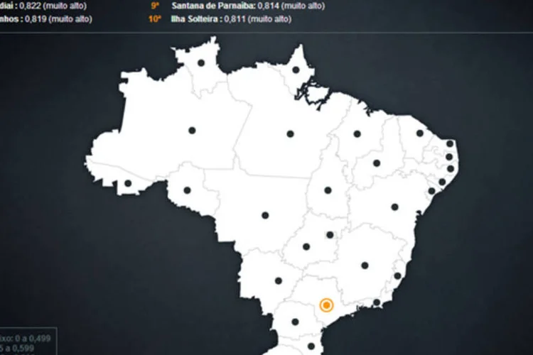 Infográfico: os maiores IDHMs por estado (Beatriz Blanco / EXAME.com)