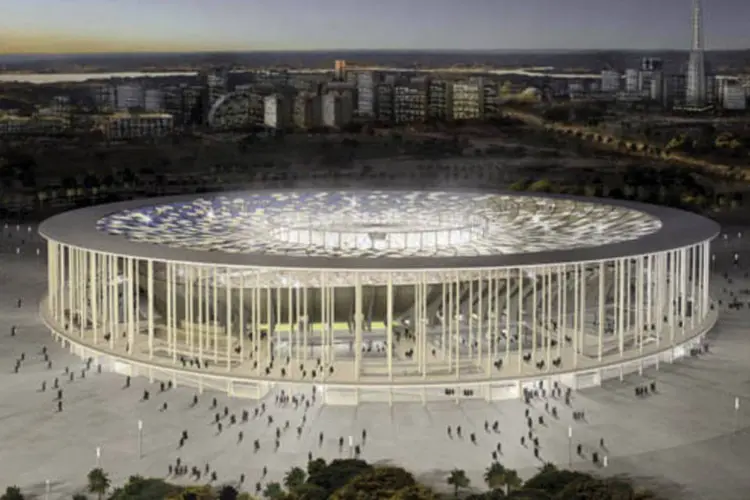 Estádio Nacional de Brasília, desenhado por Castro Mello Arquitetos, para a Copa de 2014 é um dos projetos de infraestrutura que aquecerá a economia do Brasil (.)