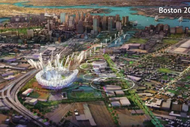 Estádio temporário: o Boston 2024 propôs um estadio olímpico temporário para os Jogos em Boston (Reprodução/ Boston 2024)