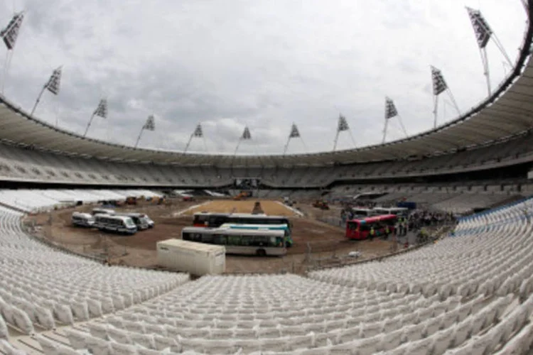 O estádio Olímpico de Londres, ainda em construção, será a sede da primeira Olimpíada da Proctor & Gamble como patrocinadora (Getty Images/Oli Scarff)