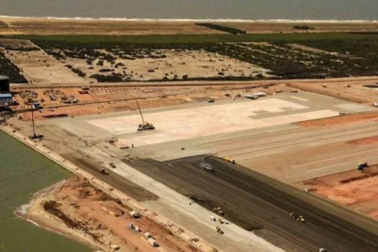 OSX: obras do estaleiro no Porto de Açu, principal empreendimento da companhia (Divulgação)