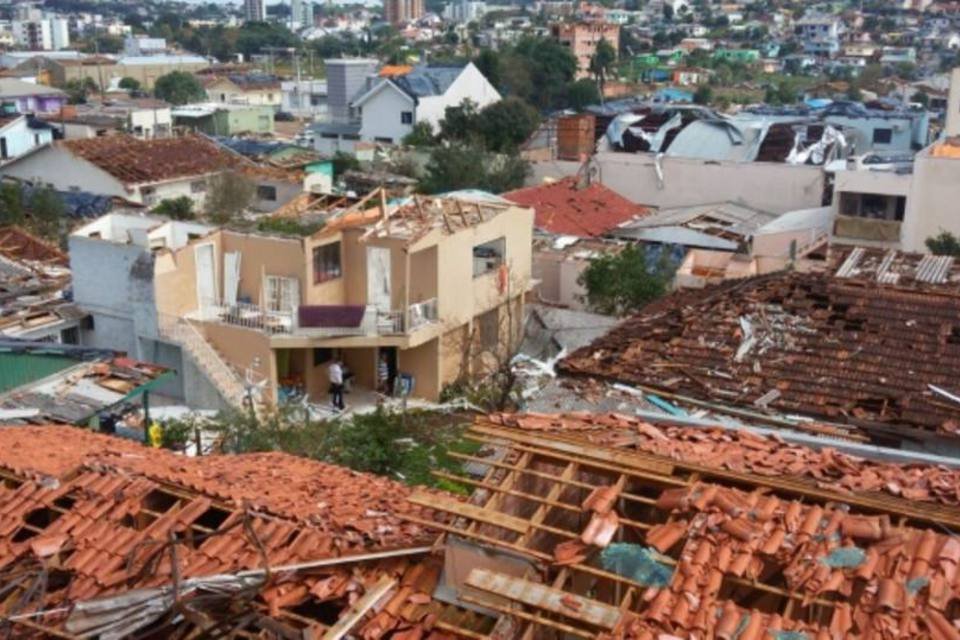 Estragos deixados pelo tornado em Santa Catarina (Divulgação/Defesa Civil de Santa Cataria)