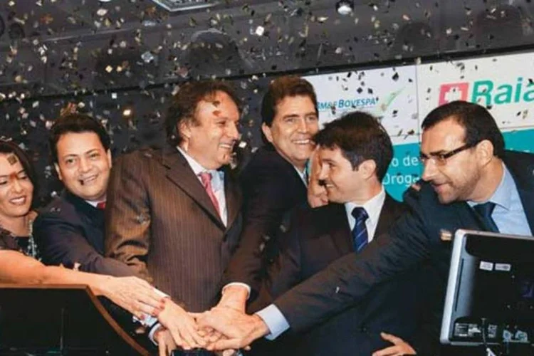 Executivos da Raia durante a estreia na bolsa: sensação de ter passado no vestibular (Marie Hippenmeyer/EXAME.com)