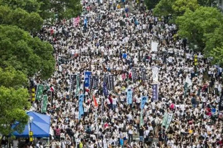 Estudantes da Universidade Chinesa de Hong Kong iniciam boicote de uma semana (Xaume Olleros/AFP)