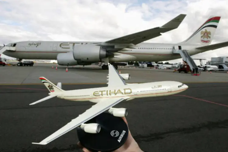 
	Etihad Airways: as autoridades &aacute;rabes querem aumentar a troca comercial entre Brasil e Emirados, dos atuais US$ 3 bilh&otilde;es, para US$ 10 bilh&otilde;es nos pr&oacute;ximos cinco anos
 (Getty Images)