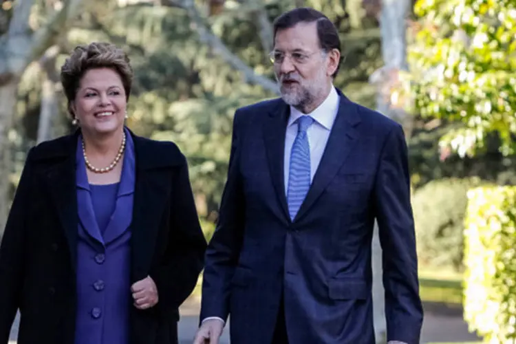
	Dilma durante encontro com o premi&ecirc; espanhol, Mariano Rajoy, em Madri: a presidente deve destacar a necessidade de combinar as pol&iacute;ticas de austeridade com outras de crescimento
 (Roberto Stuckert Filho/PR)