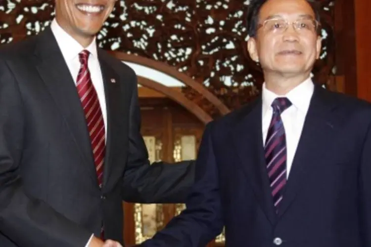 Presidente dos EUA, Barack Obama, e primeiro-ministro da China, Wen Jiabao (.)
