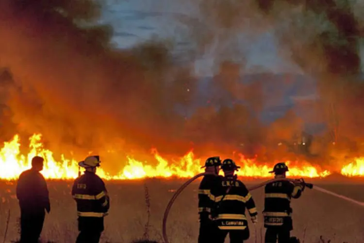 
	Bombeiros combatem inc&ecirc;ndio: os agentes e fiscais ambientais ainda n&atilde;o conseguem calcular quanto em biodiversidade est&aacute; sendo perdido
 (Getty Images)