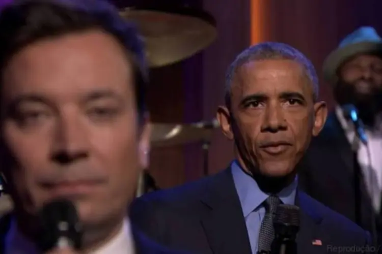 O presidente dos Estados Unidos, Barack Obama, no programa do humorista Jimmy Fallon (Reprodução/Youtube)
