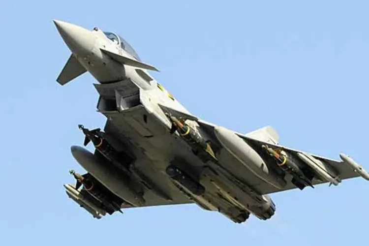 
	Avi&atilde;o de combate Eurofighter Typhoon: acidente causou a morte do piloto
 (Divulgação)