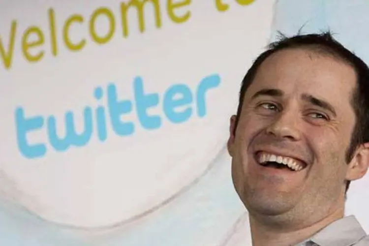 Evan Williams, co-fundador do Twitter, ri à toa: empresa com "muito dinheiro no banco" (David Paul Morris/Getty Images)