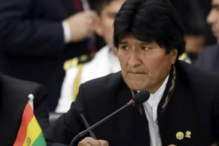
	O presidente boliviano, Evo Morales: o presidente boliviano, Evo Morales, lembrou sua amizade com a presidenta do Chile, Michelle Bachelet, e disse que sente que ela tem grande interesse em resolver o assunto
 (Wenderson Araujo/AFP)