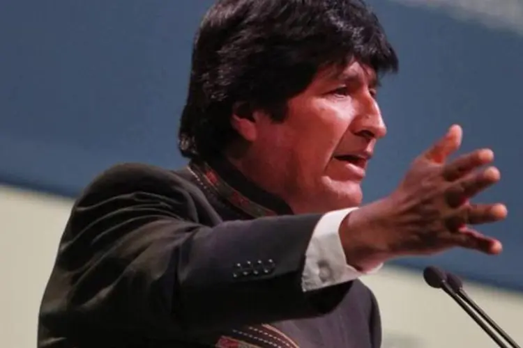 O presidente boliviano, Evo Morales: Morales, que continua solteiro aos 52 anos, tem dois filhos jovens, Eva Liz e Álvaro, de mães diferentes (Peter Macdiarmid/Getty Images)