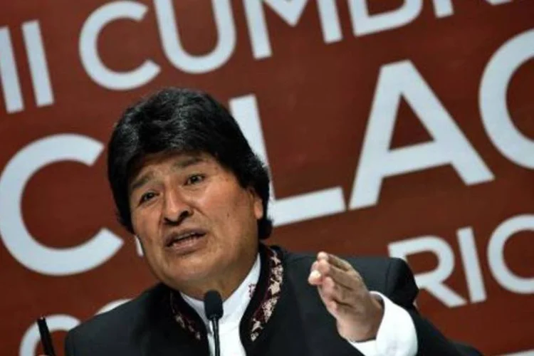 Evo Morales: presidente boliviano, em visita oficial ao Uruguai, foi consultado por jornalistas sobre a tensão política e social na Venezuela (Rodrigo Arangua/AFP)