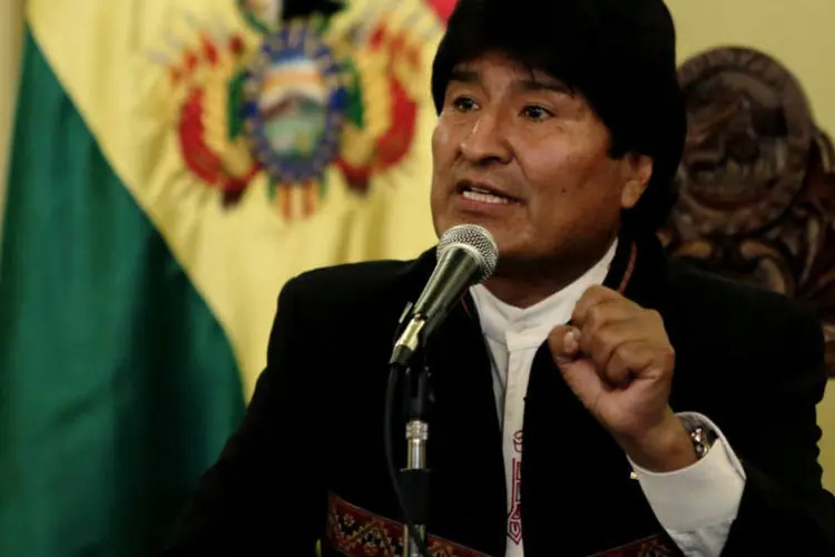
	Morales: durante a cerim&ocirc;nia, ele vai receber dois bast&otilde;es - que simbolizam a passagem do poder do povo andino
 (David Mercado/Reuters)