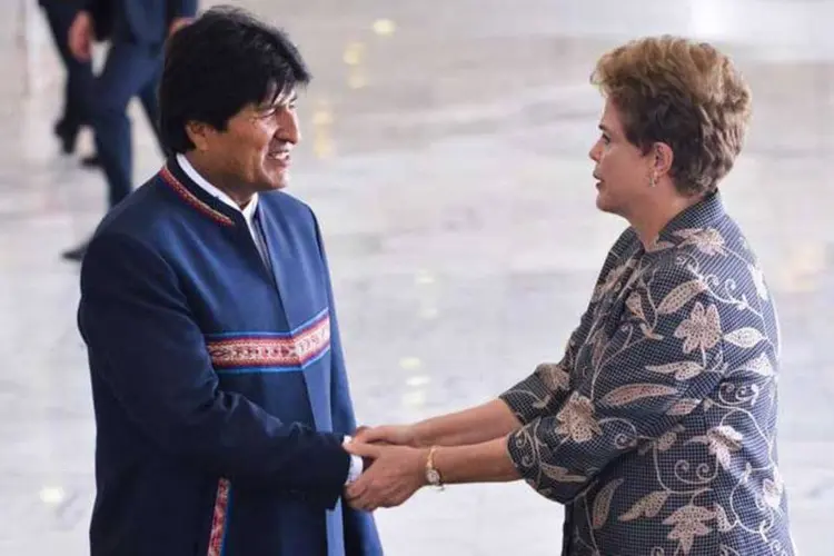 
	Dilma e Morales: nos &uacute;ltimos dias, o presidente da Bol&iacute;via manifesta seu apoio a Dilma, que enfrenta um processo de impeachment
 (Antônio Cruz/Agência Brasil)