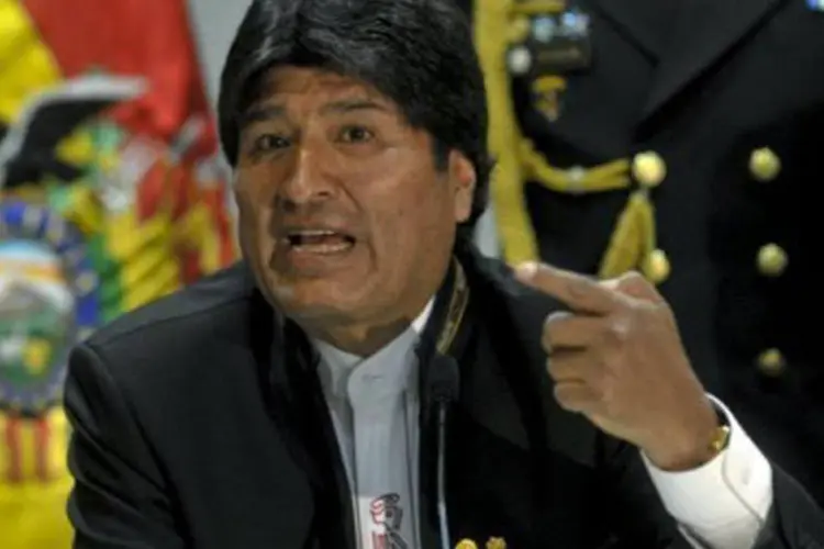 
	O presidente da Bol&iacute;via, Evo Morales: o presidente boliviano fecha o ano com um apoio popular de 59%, 11 pontos a mais que h&aacute; seis meses, segundo o instituto Ipsos
 (©AFP/Archivo / ernesto benavides)