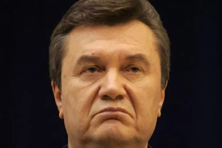 Ex-presidente da Ucrânia Viktor Yanukovich durante coletiva de imprensa em Kiev (Alexander Demianchuk/Reuters)
