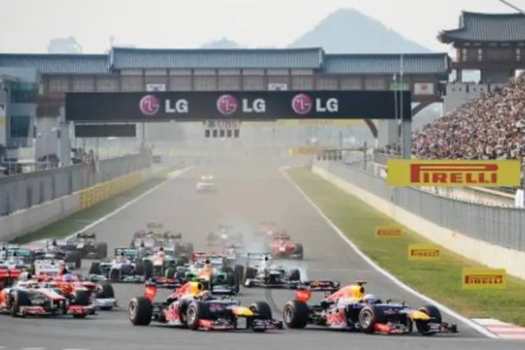 Largada do Grande Prêmio de Fórmula 1 da Coreia do Sul: corrida coreana foi suprimida do calendário de 2015 (Philippe Lopez/AFP)