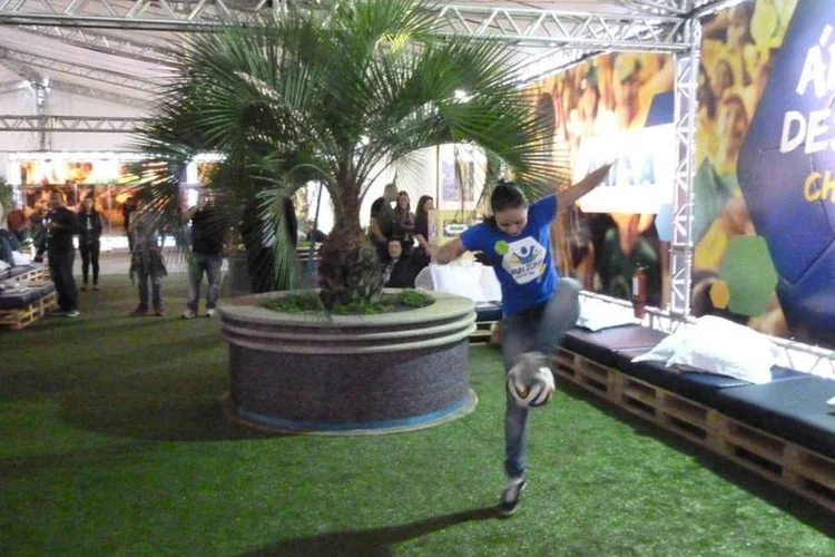 
	Fun Zone montada para a Copa do Mundo no aeroporto de Congonhas
 (Marina Pinhoni/EXAME.com)