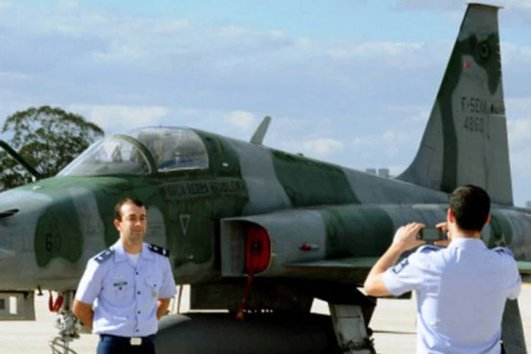 O caça brasileiro, F-5: os F-5, de fabricação americana, fazem parte da frota dos Esquadrões de Caça da FAB que têm suas bases nas cidades do Rio de Janeiro, Manaus e Canoas (Rio Grande do Sul). (GettyImages)